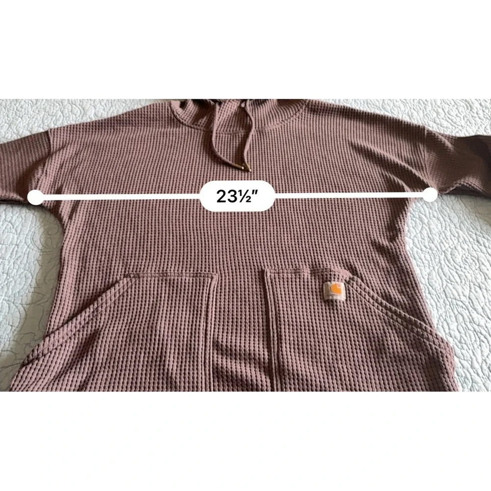 Carhartt Pullover Womens Small 4-6 Relaxed Fit Dusty Purple Waffle Long Sleeve
